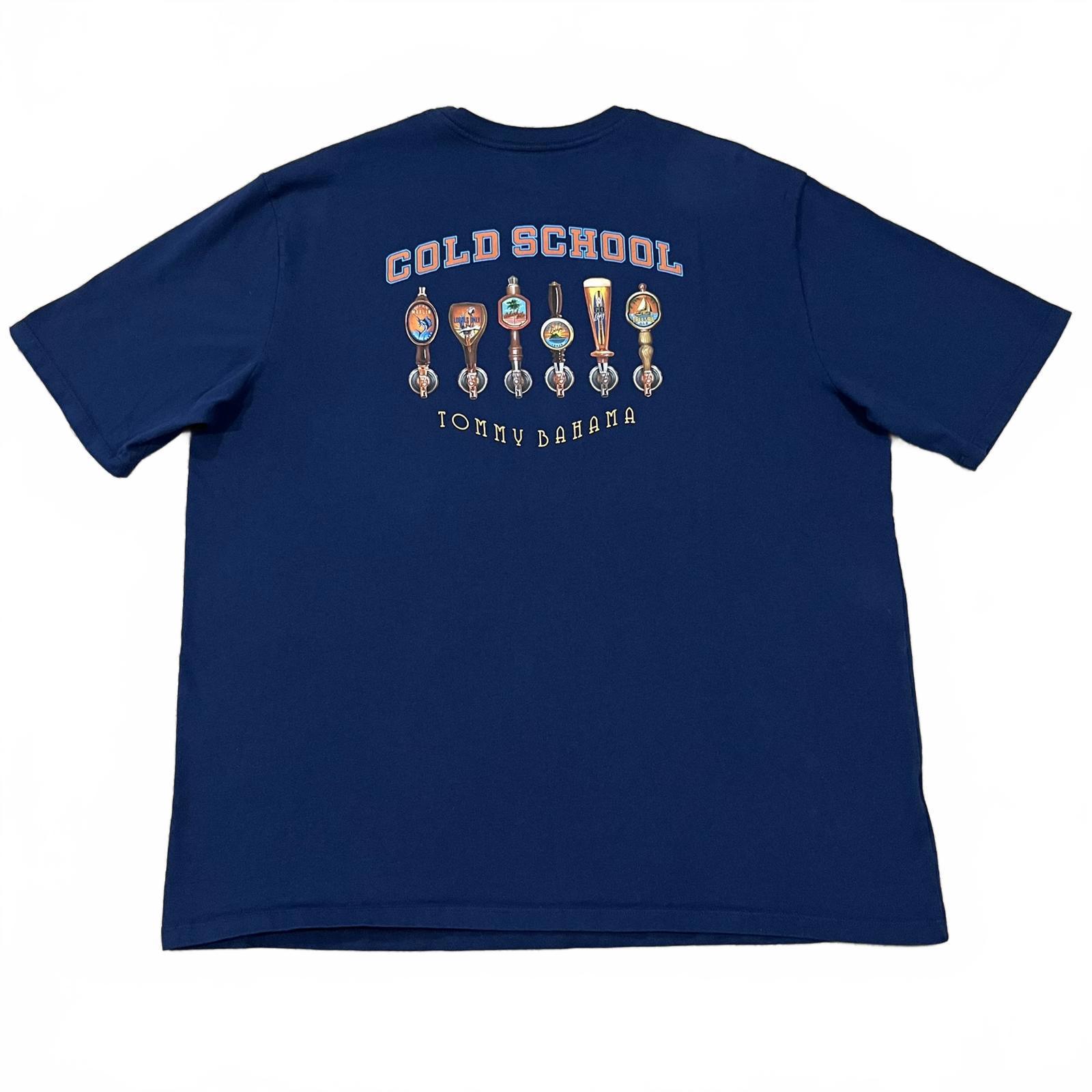 Tommy Bahama Mens Cold School Beer Tap Graphic T Shirt Blue Size 2xl
